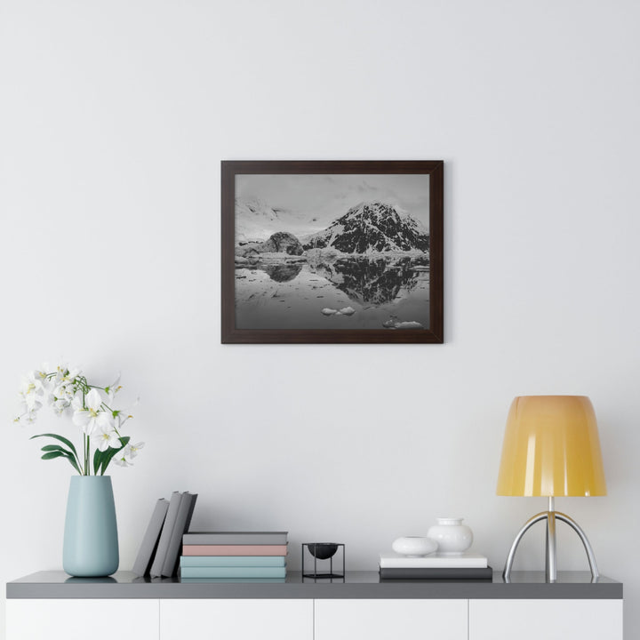 Reflected Calm in Black and White - Framed Print - Visiting This World