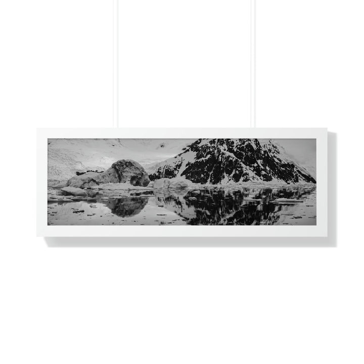 Reflected Calm in Black and White - Framed Print - Visiting This World