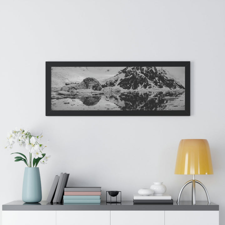 Reflected Calm in Black and White - Framed Print - Visiting This World