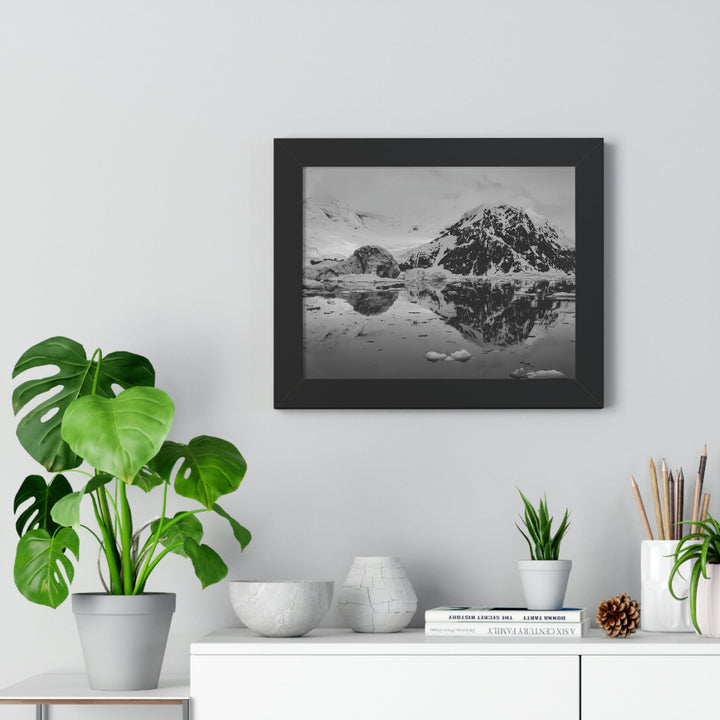 Reflected Calm in Black and White - Framed Print - Visiting This World