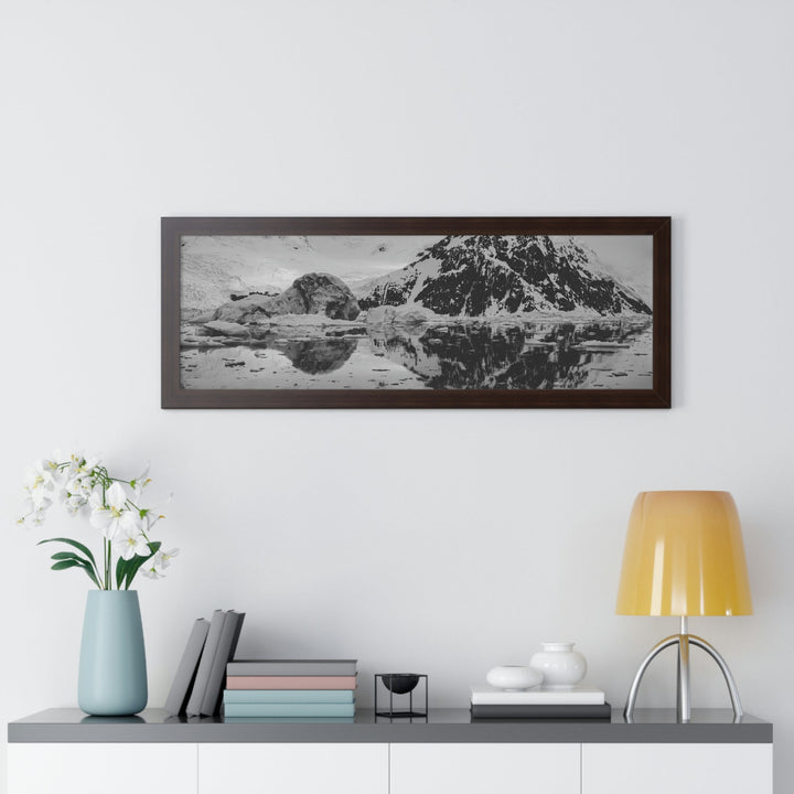 Reflected Calm in Black and White - Framed Print - Visiting This World