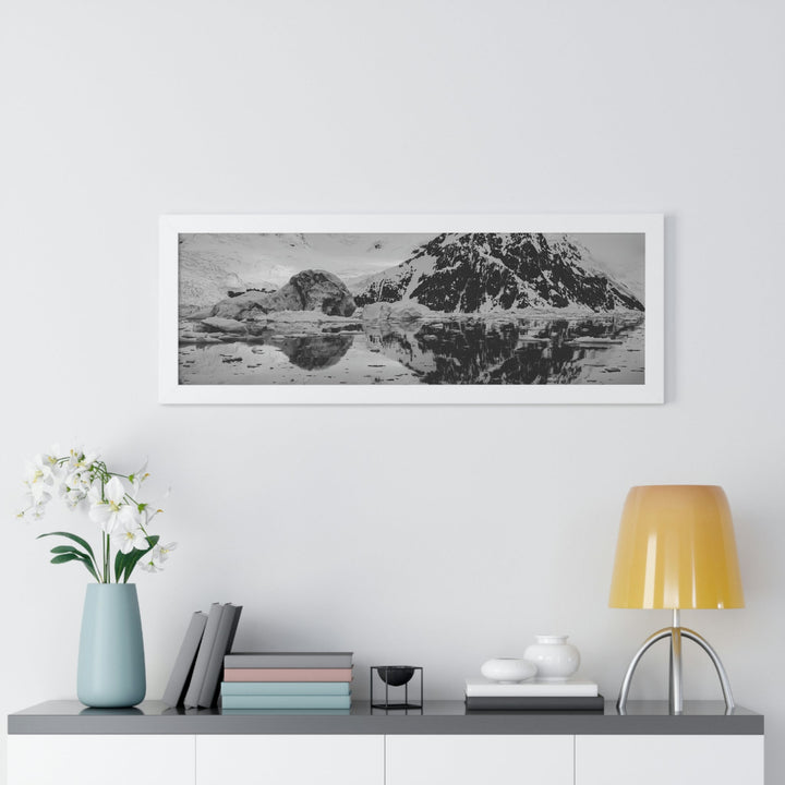 Reflected Calm in Black and White - Framed Print - Visiting This World