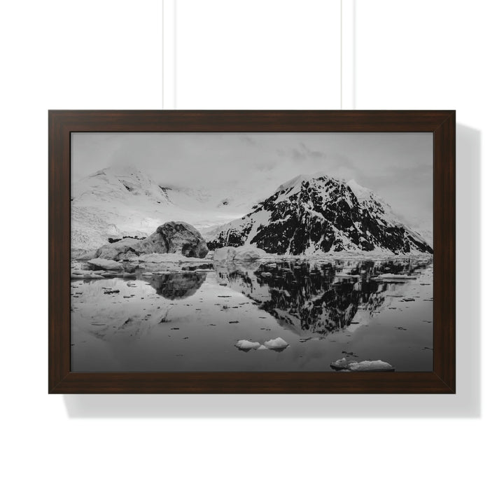 Reflected Calm in Black and White - Framed Print - Visiting This World