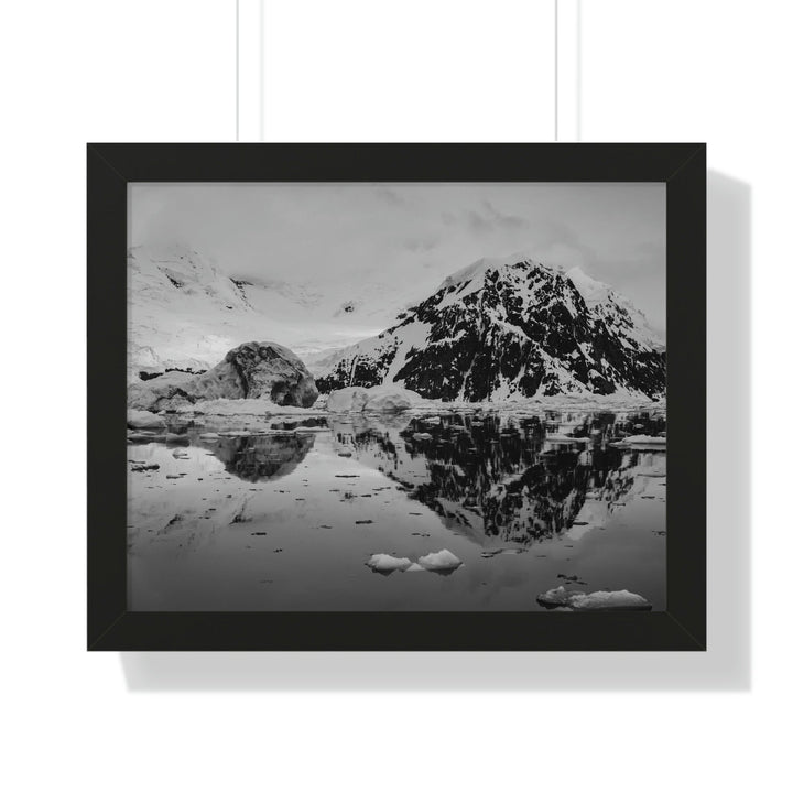 Reflected Calm in Black and White - Framed Print - Visiting This World