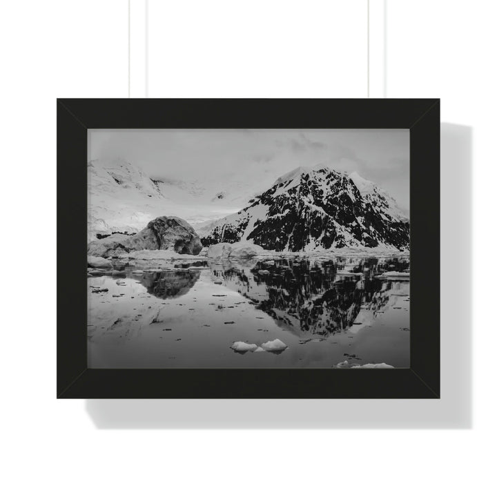 Reflected Calm in Black and White - Framed Print - Visiting This World