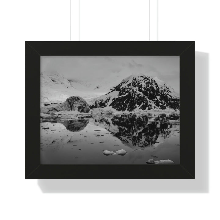 Reflected Calm in Black and White - Framed Print - Visiting This World