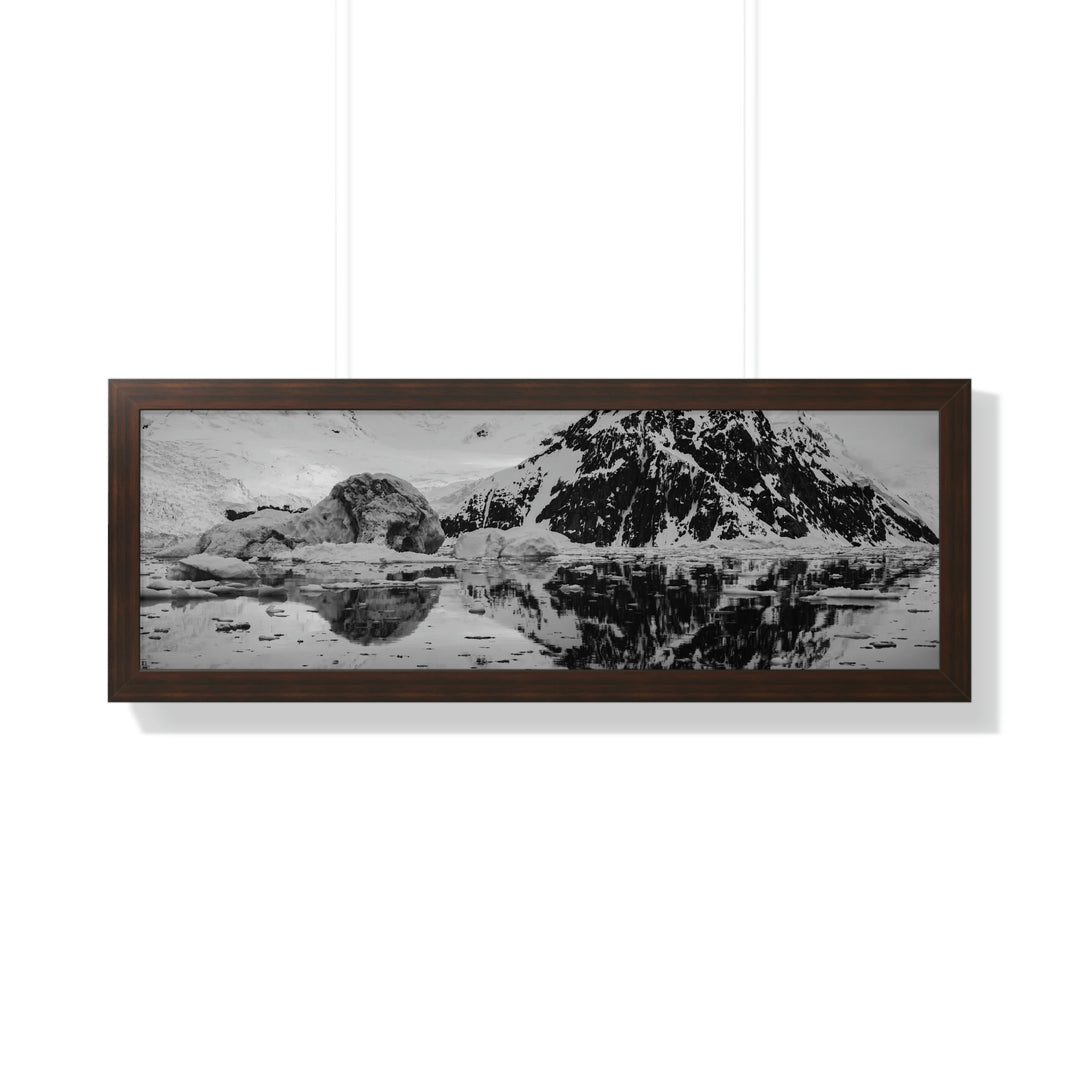 Reflected Calm in Black and White - Framed Print - Visiting This World