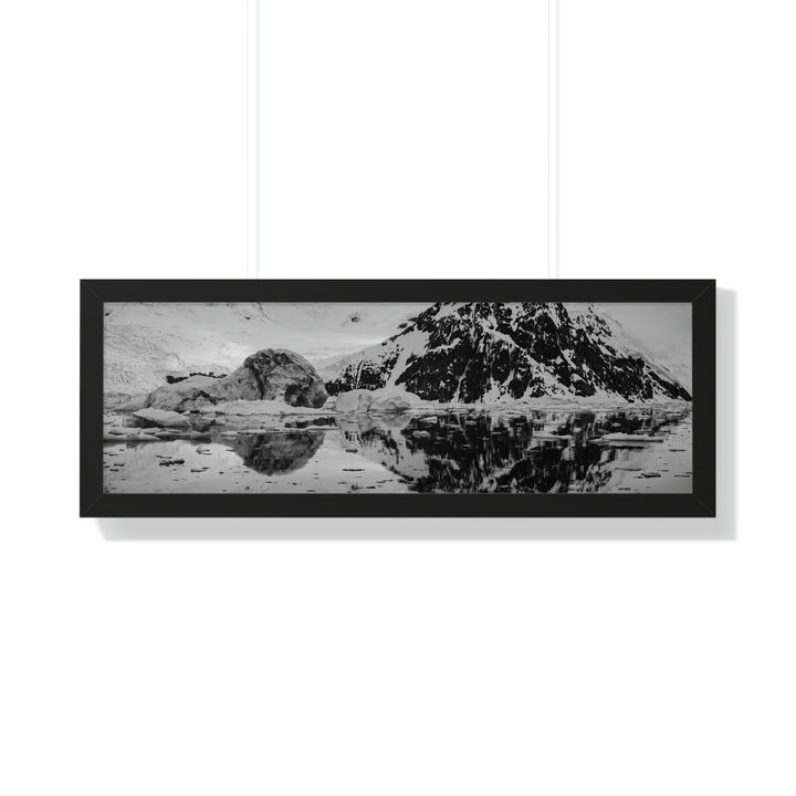 Reflected Calm in Black and White - Framed Print - Visiting This World