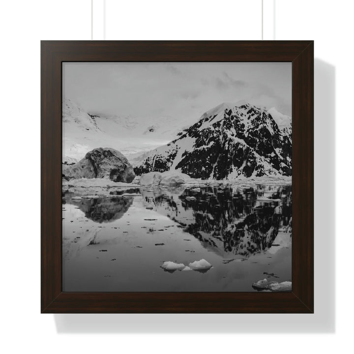 Reflected Calm in Black and White - Framed Print - Visiting This World