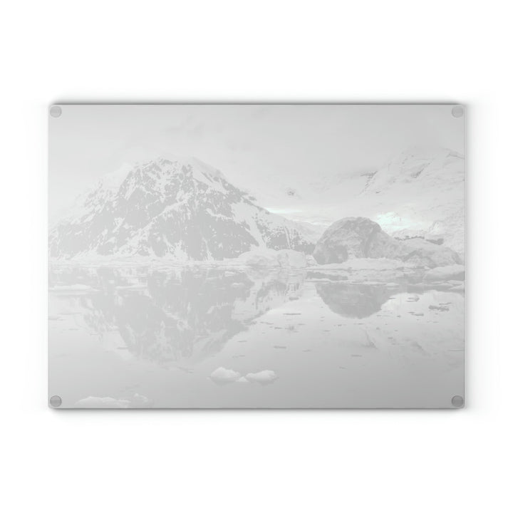 Reflected Calm in Black and White - Glass Cutting Board - Visiting This World