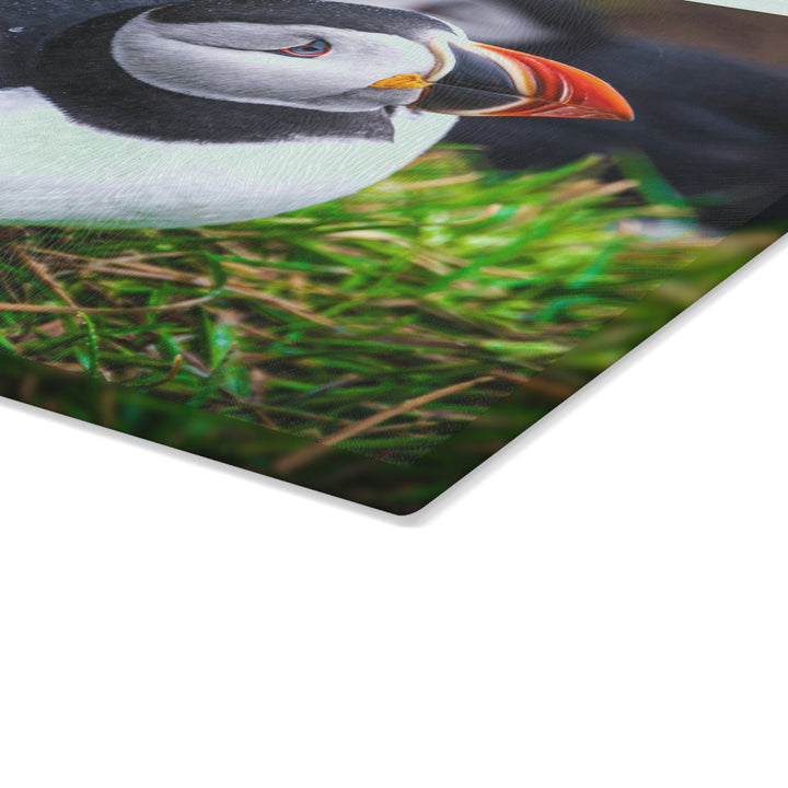 Resting Puffin - Glass Cutting Board - Visiting This World