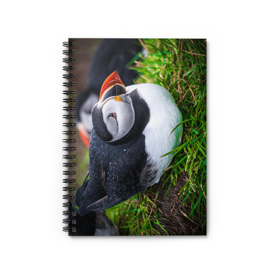 Resting Puffin - Spiral Ruled Line Notebook - Visiting This World