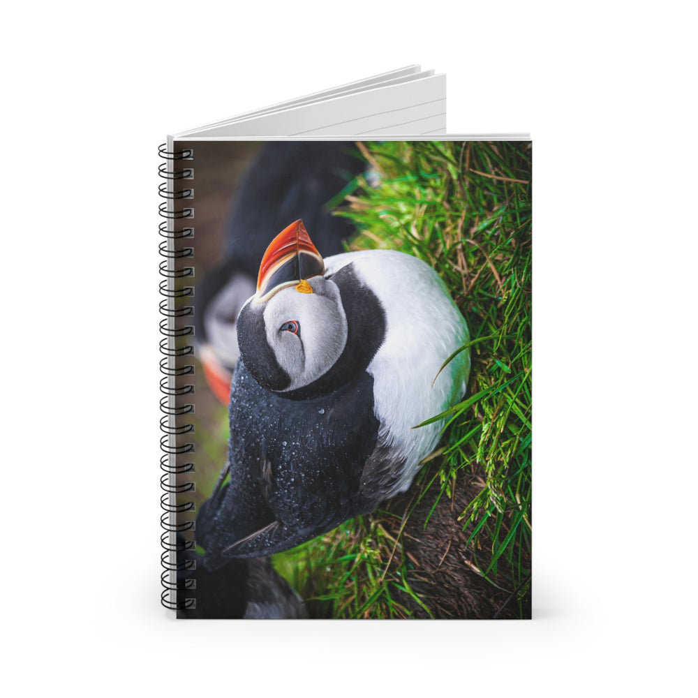 Resting Puffin - Spiral Ruled Line Notebook - Visiting This World