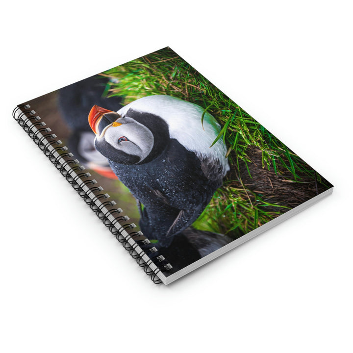 Resting Puffin - Spiral Ruled Line Notebook - Visiting This World