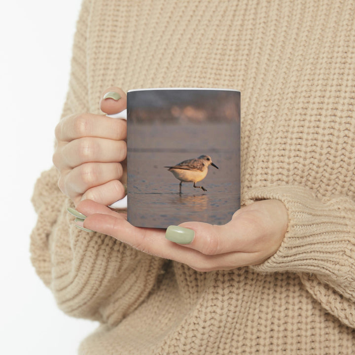 Sanderling in Soft Dusk Light - Ceramic Mug 11oz - Visiting This World