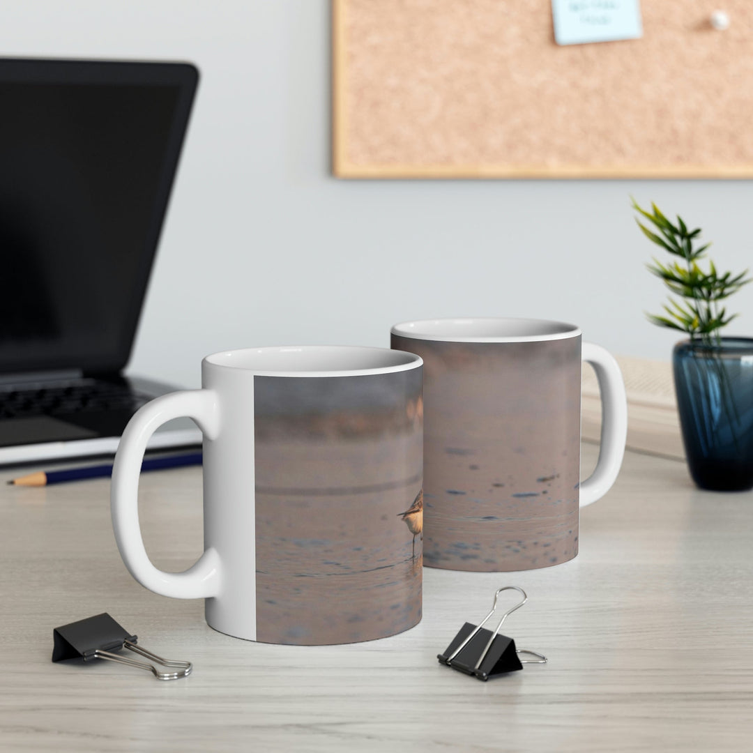 Sanderling in Soft Dusk Light - Ceramic Mug 11oz - Visiting This World