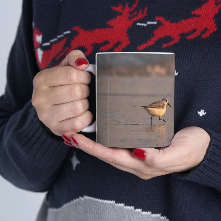 Sanderling in Soft Dusk Light - Ceramic Mug 11oz - Visiting This World