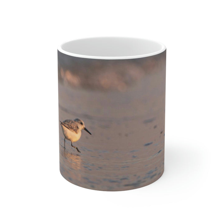 Sanderling in Soft Dusk Light - Ceramic Mug 11oz - Visiting This World