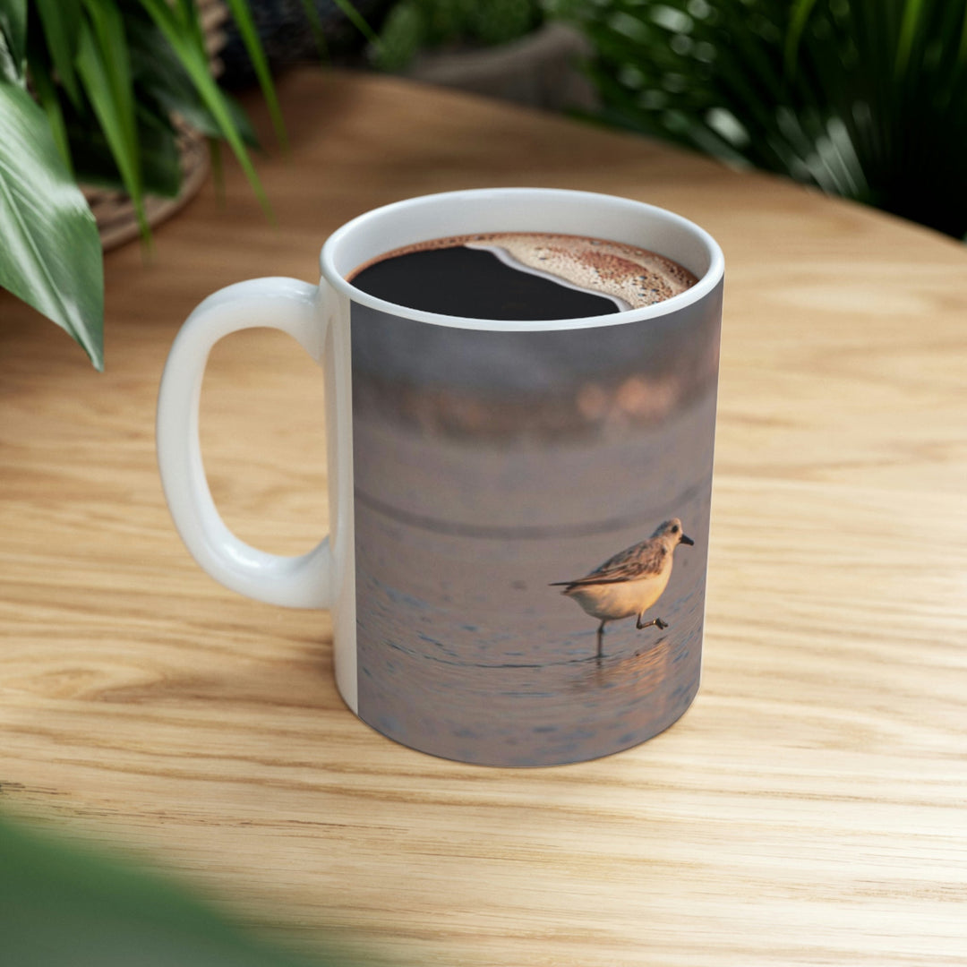 Sanderling in Soft Dusk Light - Ceramic Mug 11oz - Visiting This World