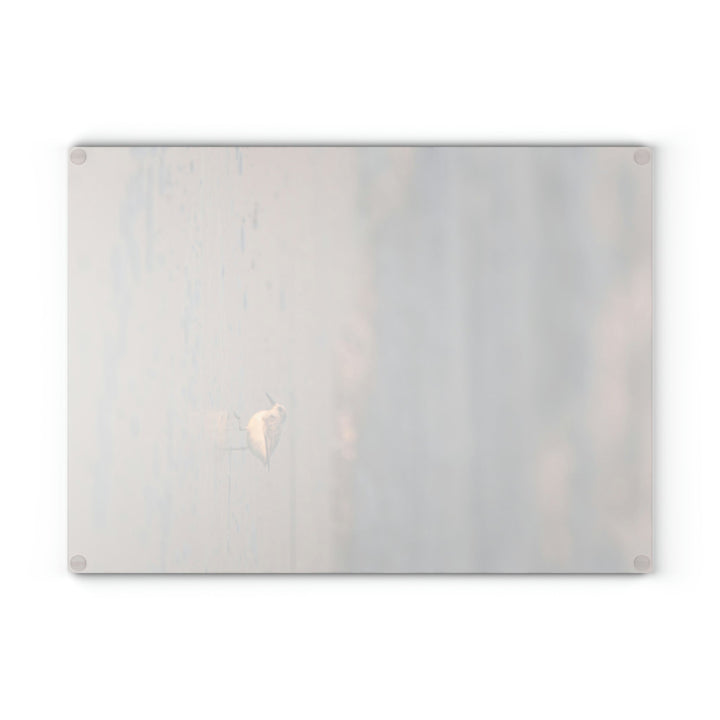 Sanderling in Soft Dusk Light - Glass Cutting Board - Visiting This World