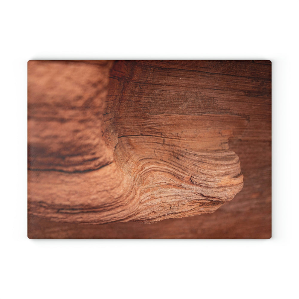 Sedimentary Rock Curves - Glass Cutting Board - Visiting This World