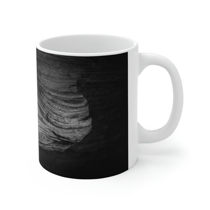 Sedimentary Rock Curves in Black and White - Ceramic Mug 11oz - Visiting This World