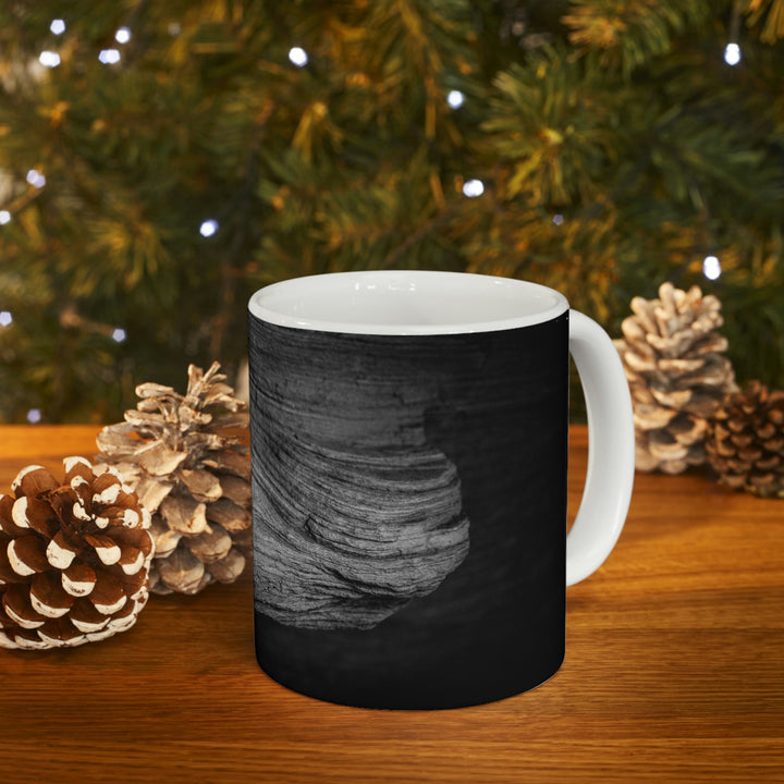 Sedimentary Rock Curves in Black and White - Ceramic Mug 11oz - Visiting This World