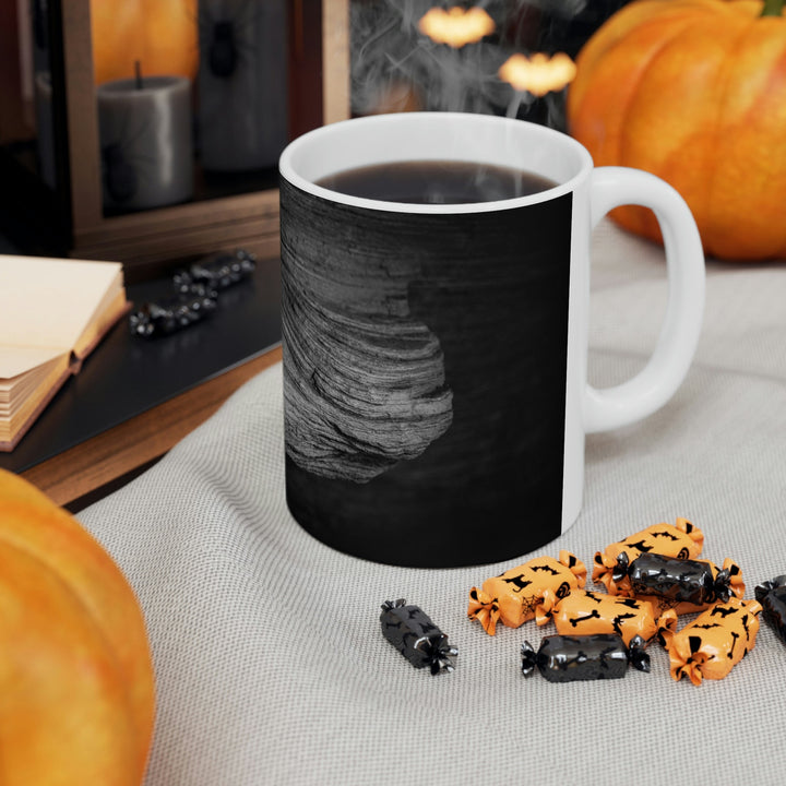 Sedimentary Rock Curves in Black and White - Ceramic Mug 11oz - Visiting This World