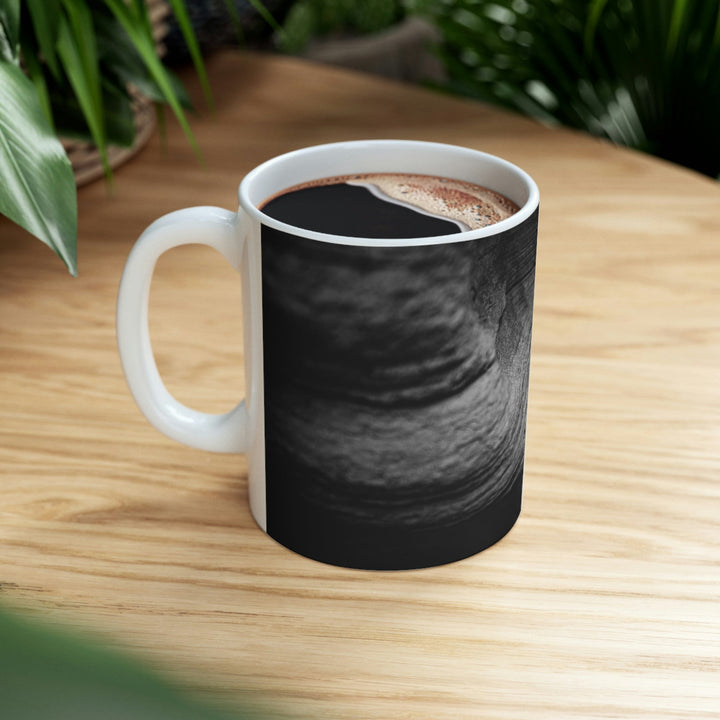 Sedimentary Rock Curves in Black and White - Ceramic Mug 11oz - Visiting This World