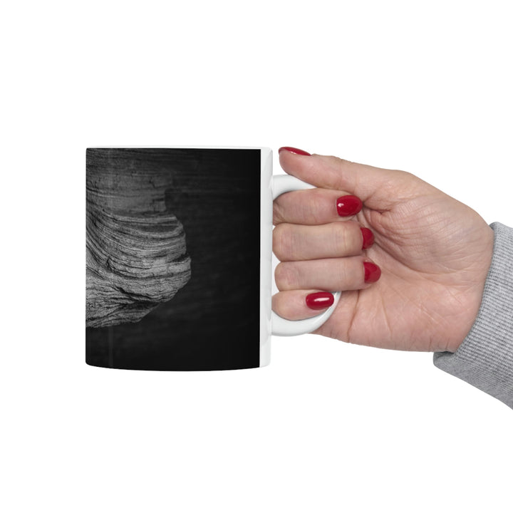 Sedimentary Rock Curves in Black and White - Ceramic Mug 11oz - Visiting This World