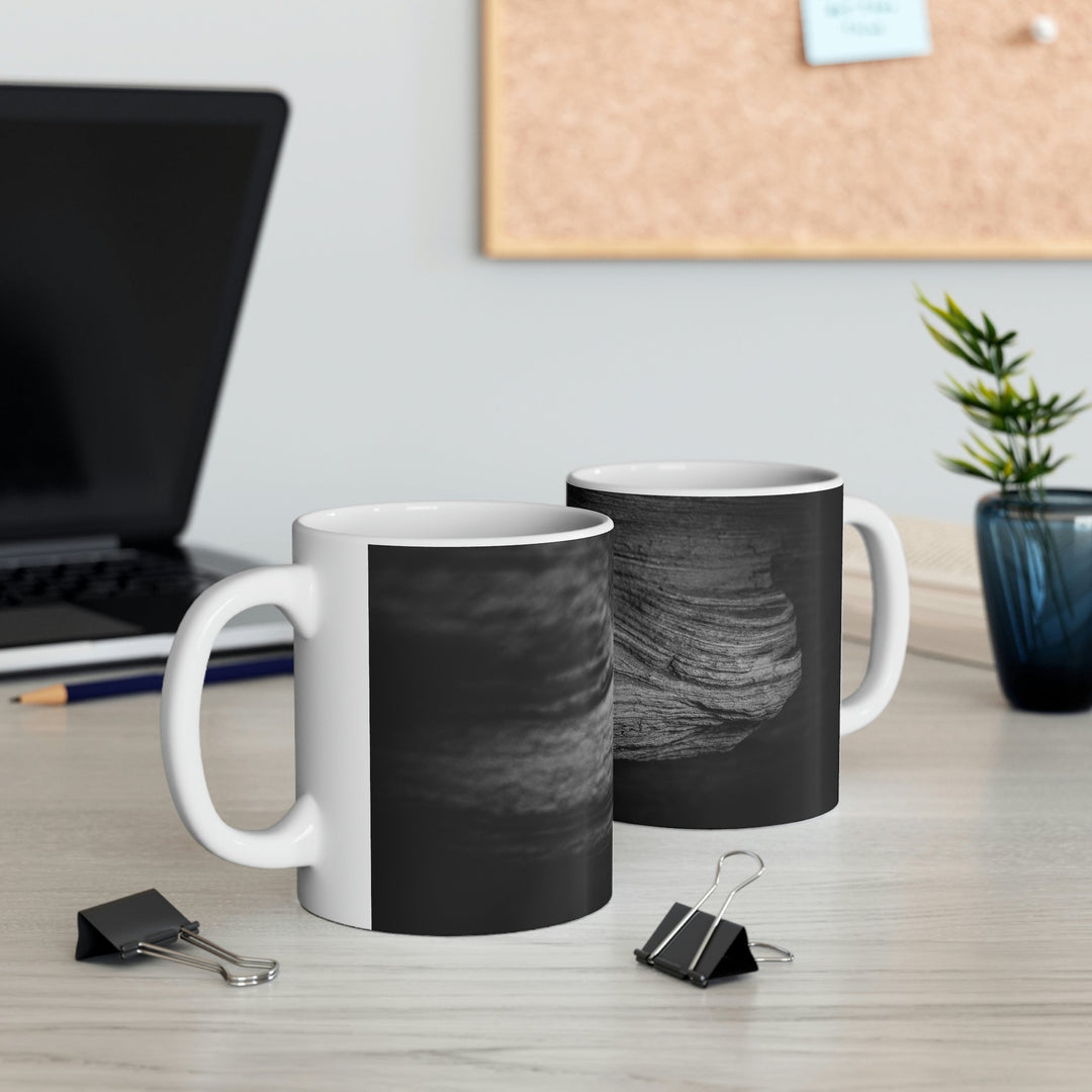 Sedimentary Rock Curves in Black and White - Ceramic Mug 11oz - Visiting This World