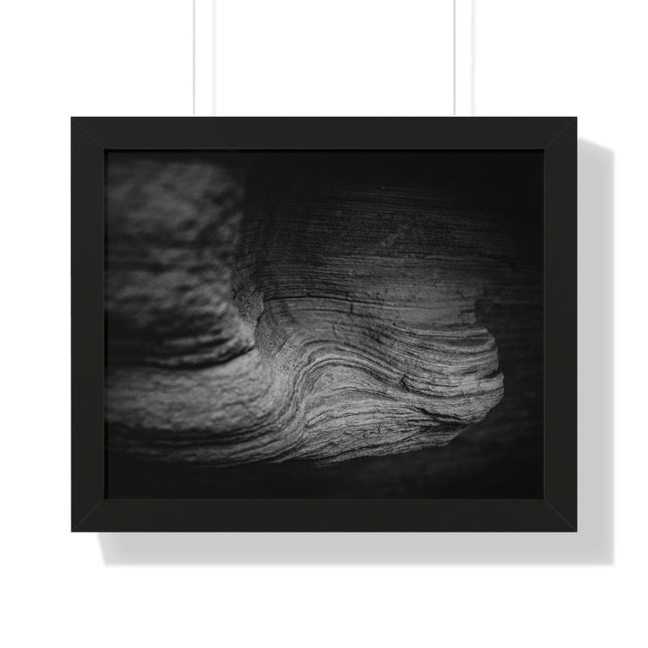 Sedimentary Rock Curves in Black and White - Framed Print - Visiting This World