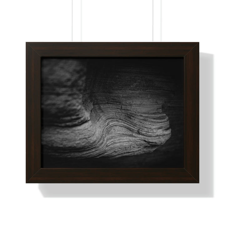 Sedimentary Rock Curves in Black and White - Framed Print - Visiting This World