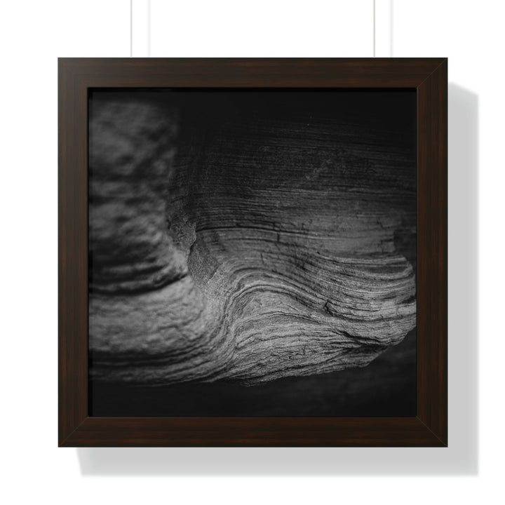 Sedimentary Rock Curves in Black and White - Framed Print - Visiting This World