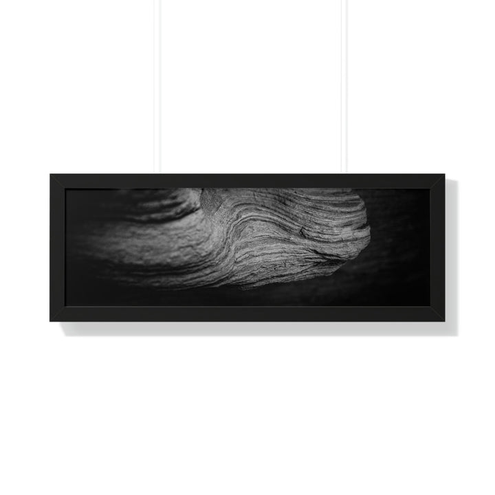 Sedimentary Rock Curves in Black and White - Framed Print - Visiting This World