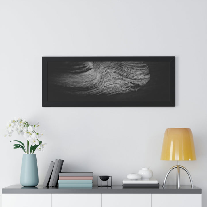 Sedimentary Rock Curves in Black and White - Framed Print - Visiting This World