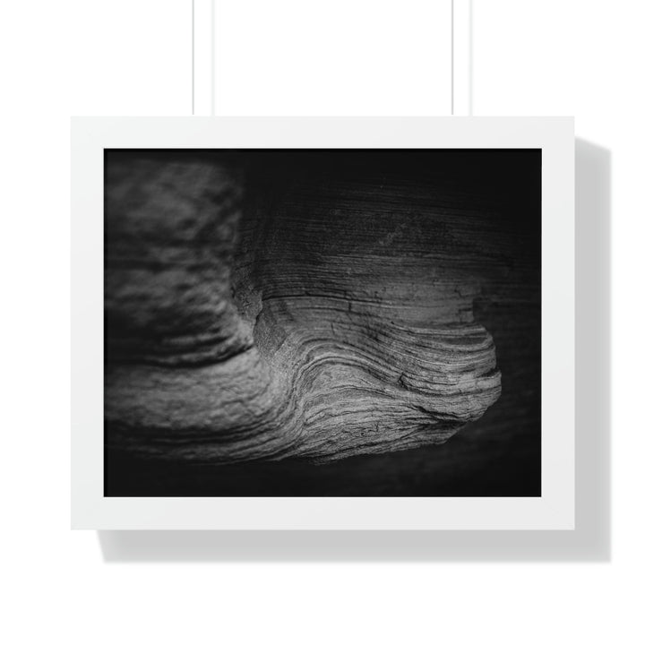 Sedimentary Rock Curves in Black and White - Framed Print - Visiting This World