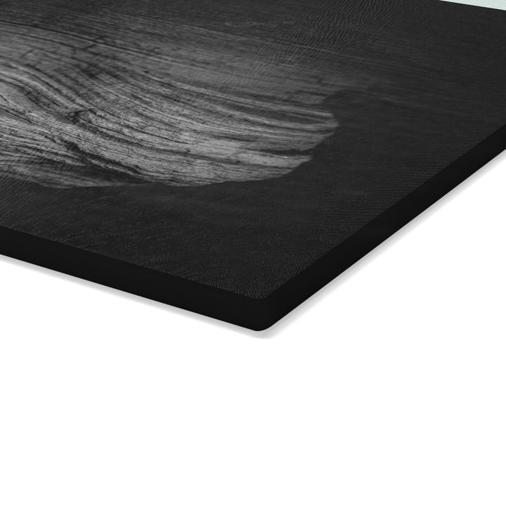 Sedimentary Rock Curves in Black and White - Glass Cutting Board - Visiting This World