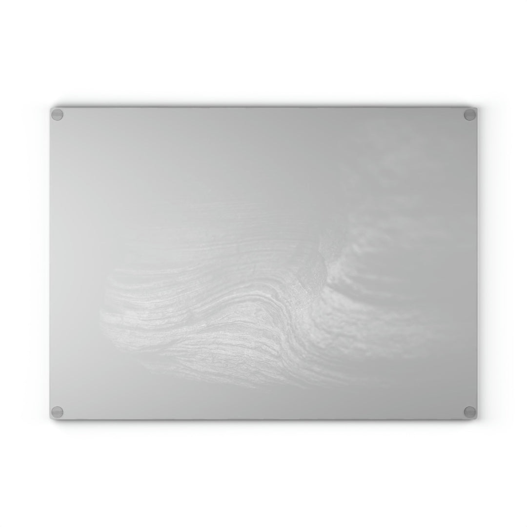 Sedimentary Rock Curves in Black and White - Glass Cutting Board - Visiting This World