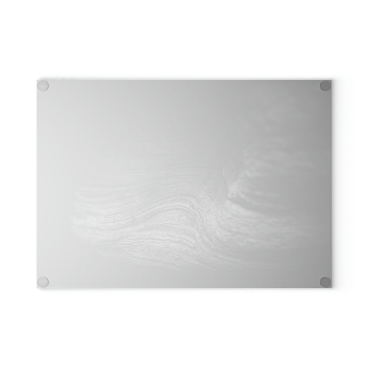 Sedimentary Rock Curves in Black and White - Glass Cutting Board - Visiting This World