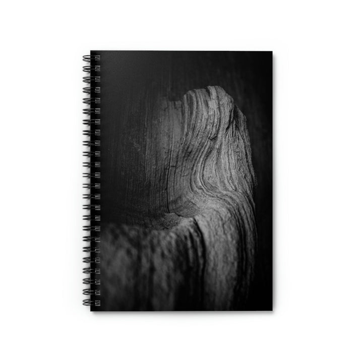 Sedimentary Rock Curves in Black and White - Spiral Ruled Line Notebook - Visiting This World