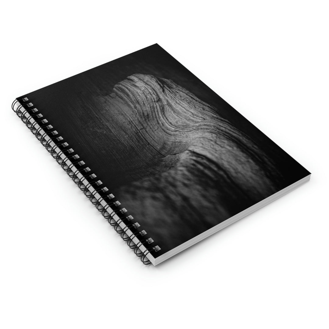 Sedimentary Rock Curves in Black and White - Spiral Ruled Line Notebook - Visiting This World