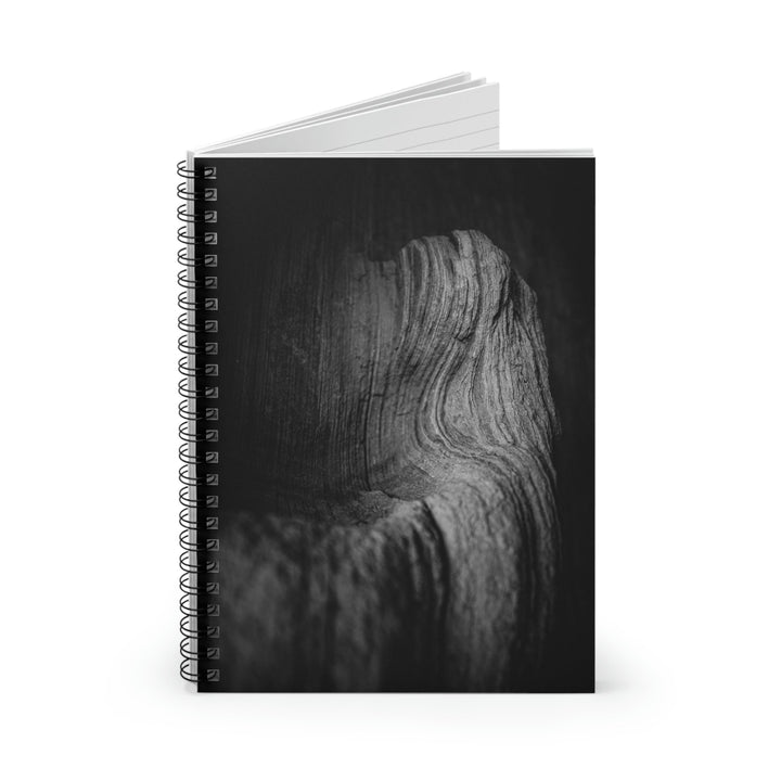 Sedimentary Rock Curves in Black and White - Spiral Ruled Line Notebook - Visiting This World