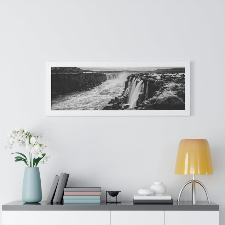 Selfoss in Black and White - Framed Print - Visiting This World