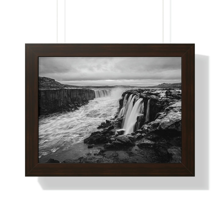 Selfoss in Black and White - Framed Print - Visiting This World