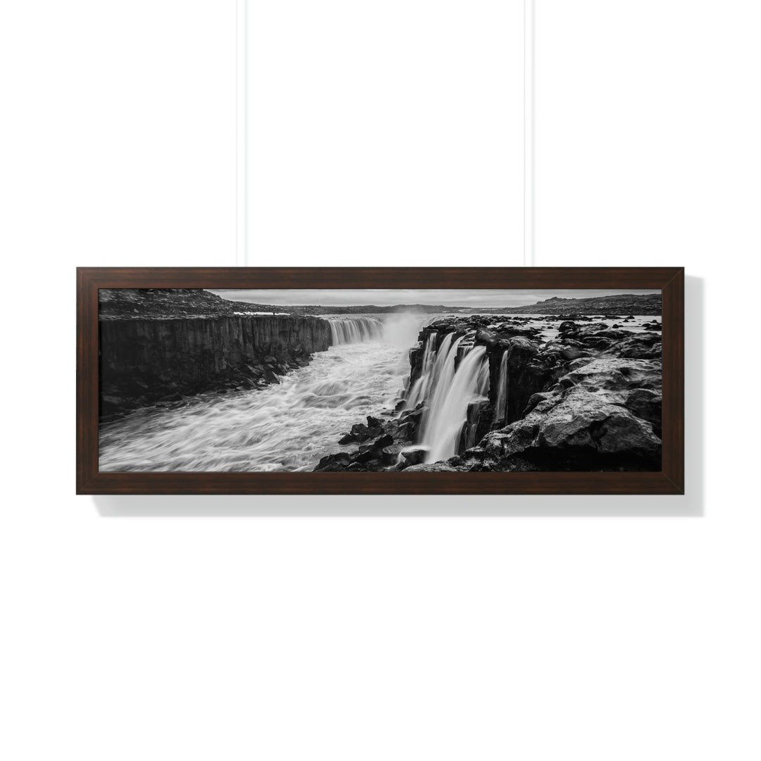 Selfoss in Black and White - Framed Print - Visiting This World