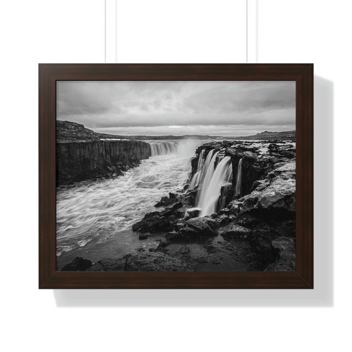 Selfoss in Black and White - Framed Print - Visiting This World