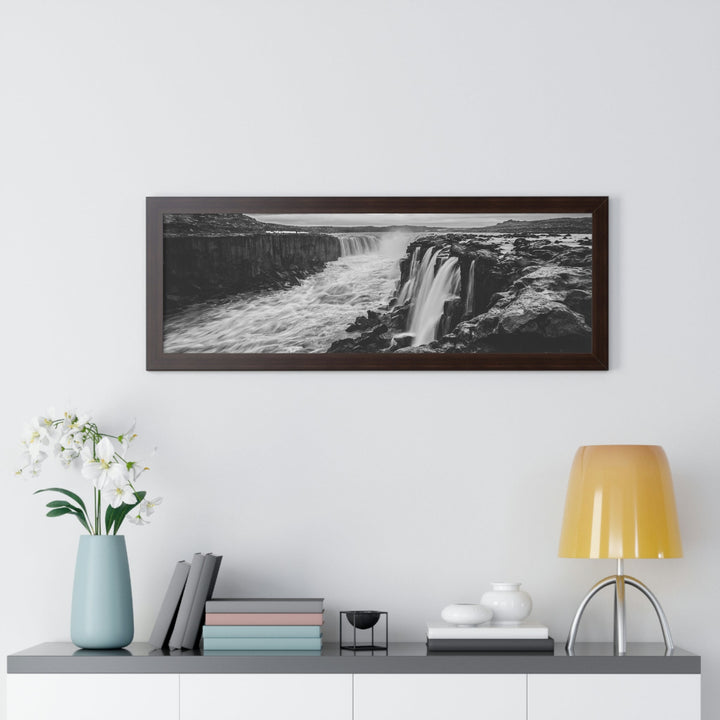 Selfoss in Black and White - Framed Print - Visiting This World