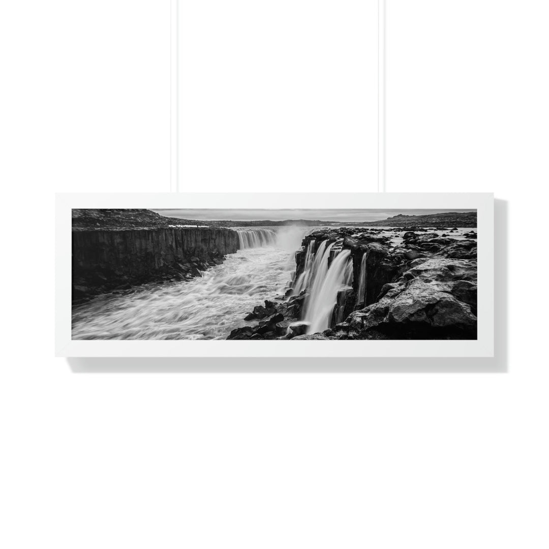 Selfoss in Black and White - Framed Print - Visiting This World