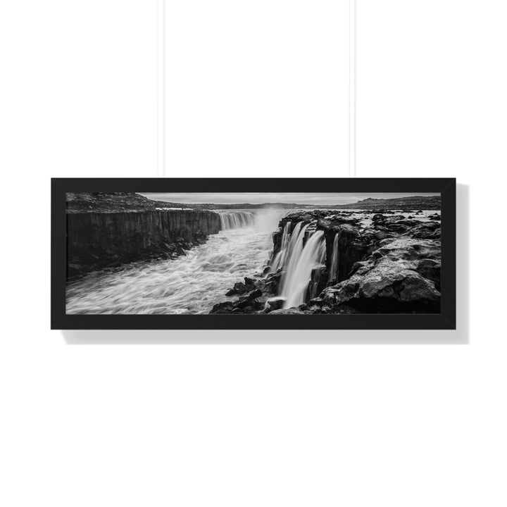 Selfoss in Black and White - Framed Print - Visiting This World